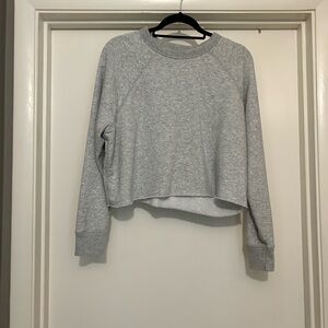 Aerie Heather Gray Cropped Sweatshirt